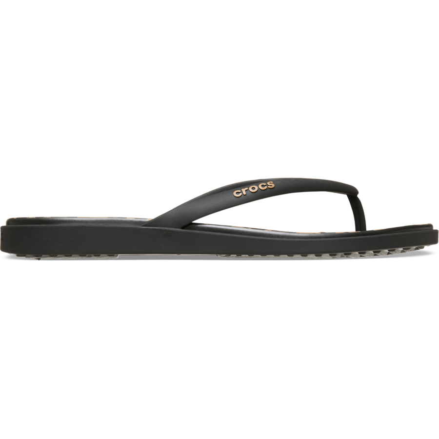 Noir/Sépia/Léopard Miami Round Animal Flip - Côté - Crocs