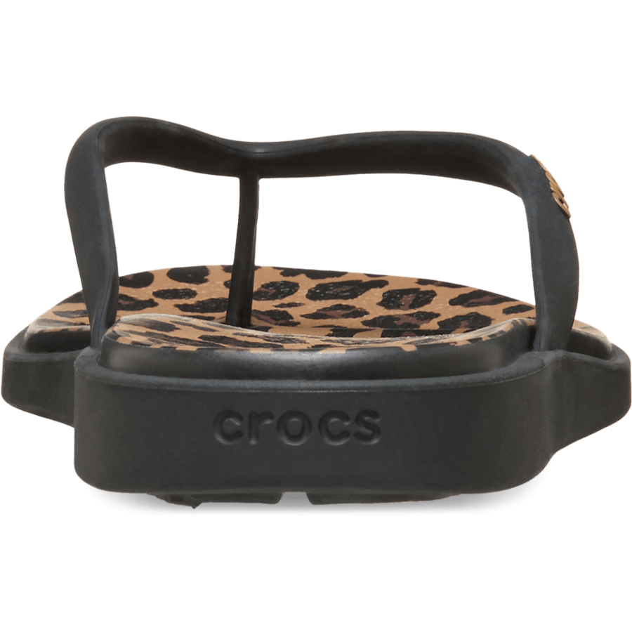 Noir/Sépia/Léopard Miami Round Animal Flip - Arrière - Crocs