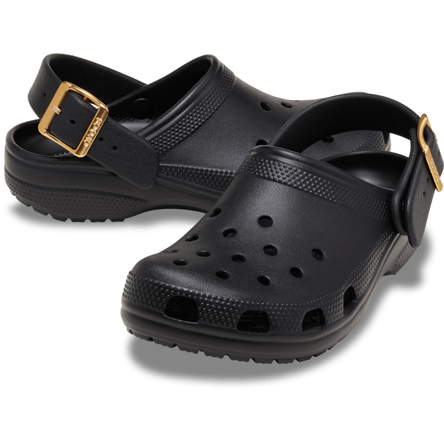 Crocs Classic Metallic Buckle Clog — Black