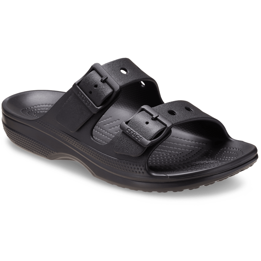 Black Women's Saturday Sandal - Schrägsicht - Crocs