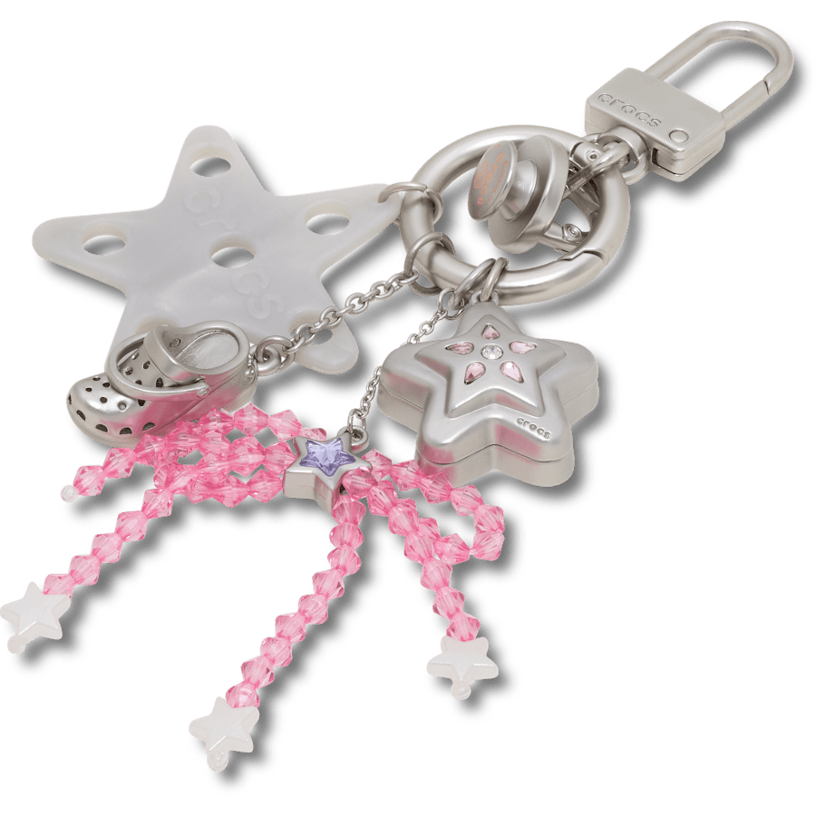 Stars and Beaded Bow Bag Charm - Custom Angle - Jibbitz Charms