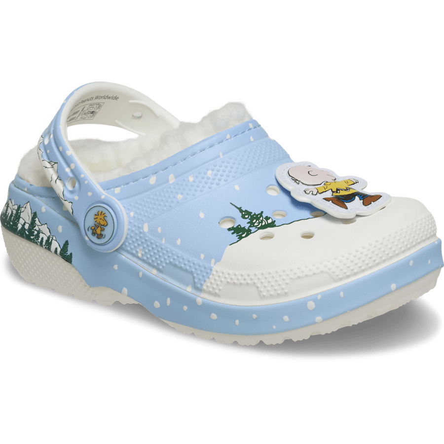 Multi Toddler Peanuts Holiday Classic Lined Clog - Angle - Crocs
