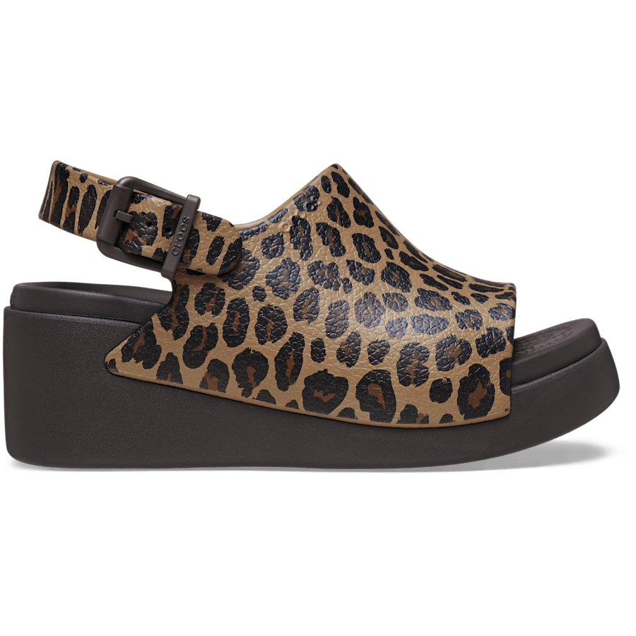 Léopard/Espresso Dylan Platform Animal Slide - Côté - Crocs