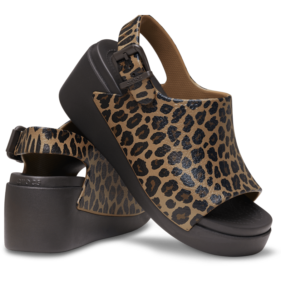 Léopard/Espresso Dylan Platform Animal Slide - Paire - Crocs