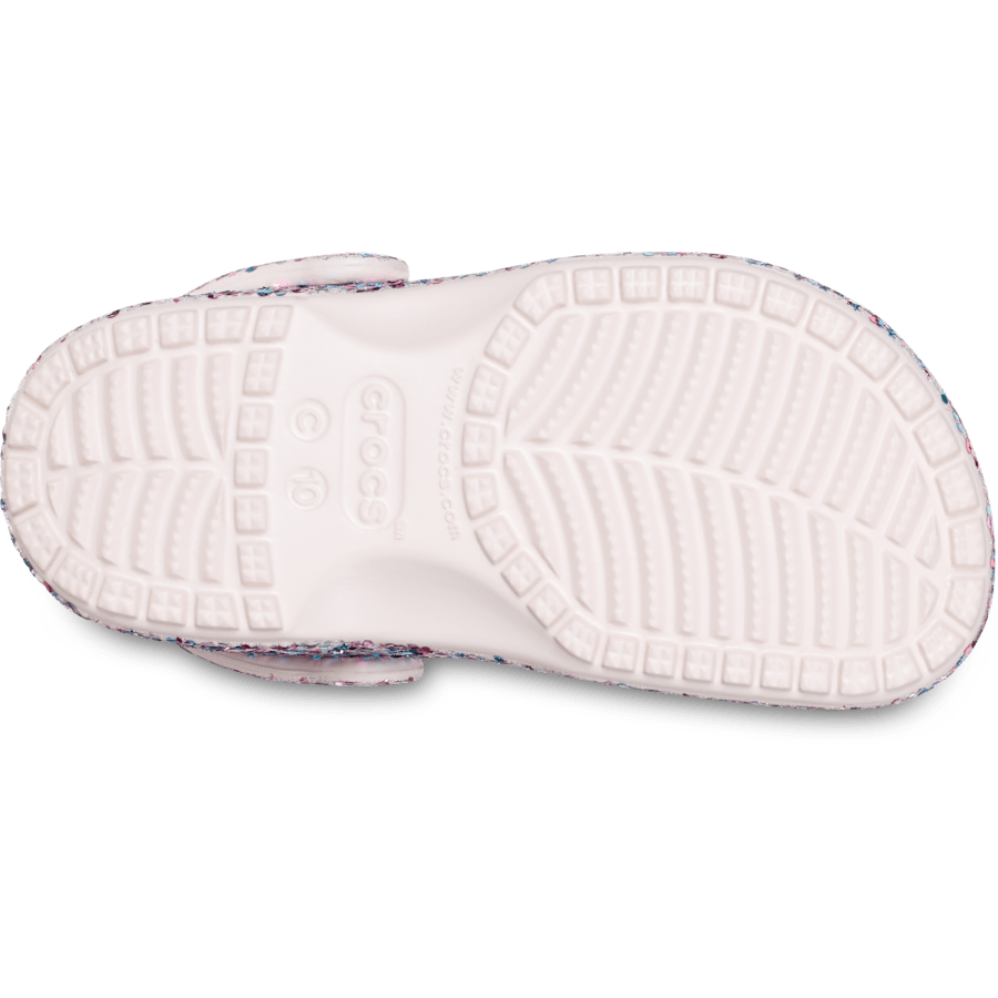 Cocoa Crème Toddler Classic Dazzle Glitter Clog - Onderkant - Crocs
