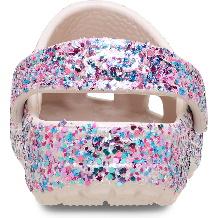 Cocoa Crème Toddler Classic Dazzle Glitter Clog - Terug - Crocs