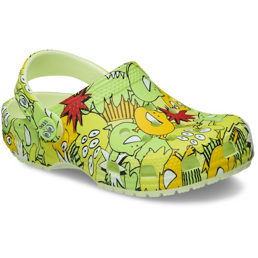 Glow Light Toddler Classic Glow Monster Camo Clog - Angle - Crocs