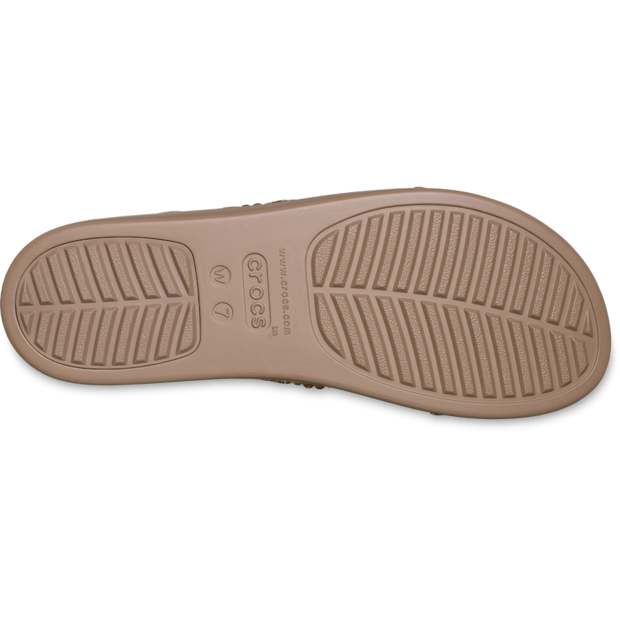Crocs Brooklyn Woven Sparkle Low Wedge — Latte