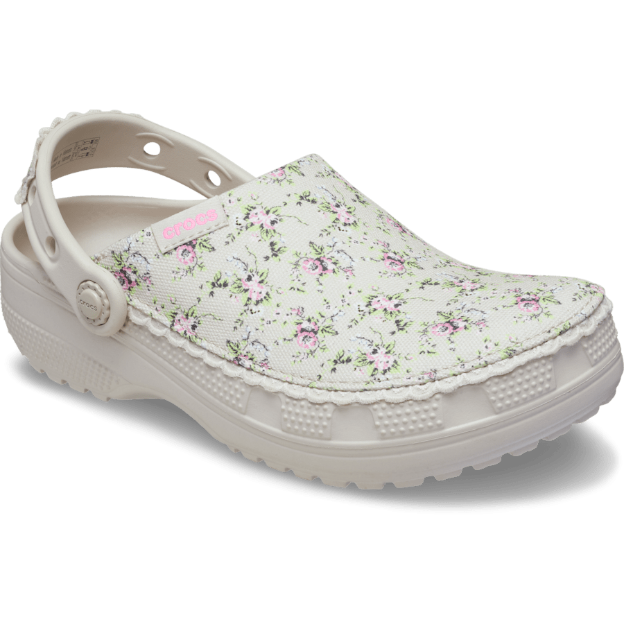 Cocoa Crème Kids' Crafted Ditsy Floral Clog - Angle - Crocs