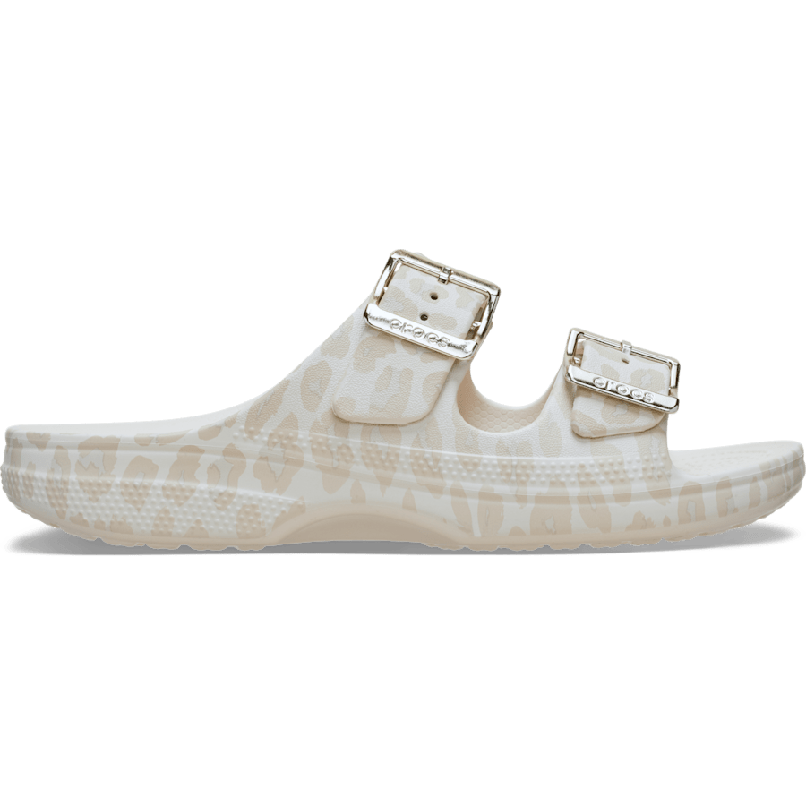 Amande/Léopard Saturday Metallic Buckle Animal Sandal - Côté - Crocs