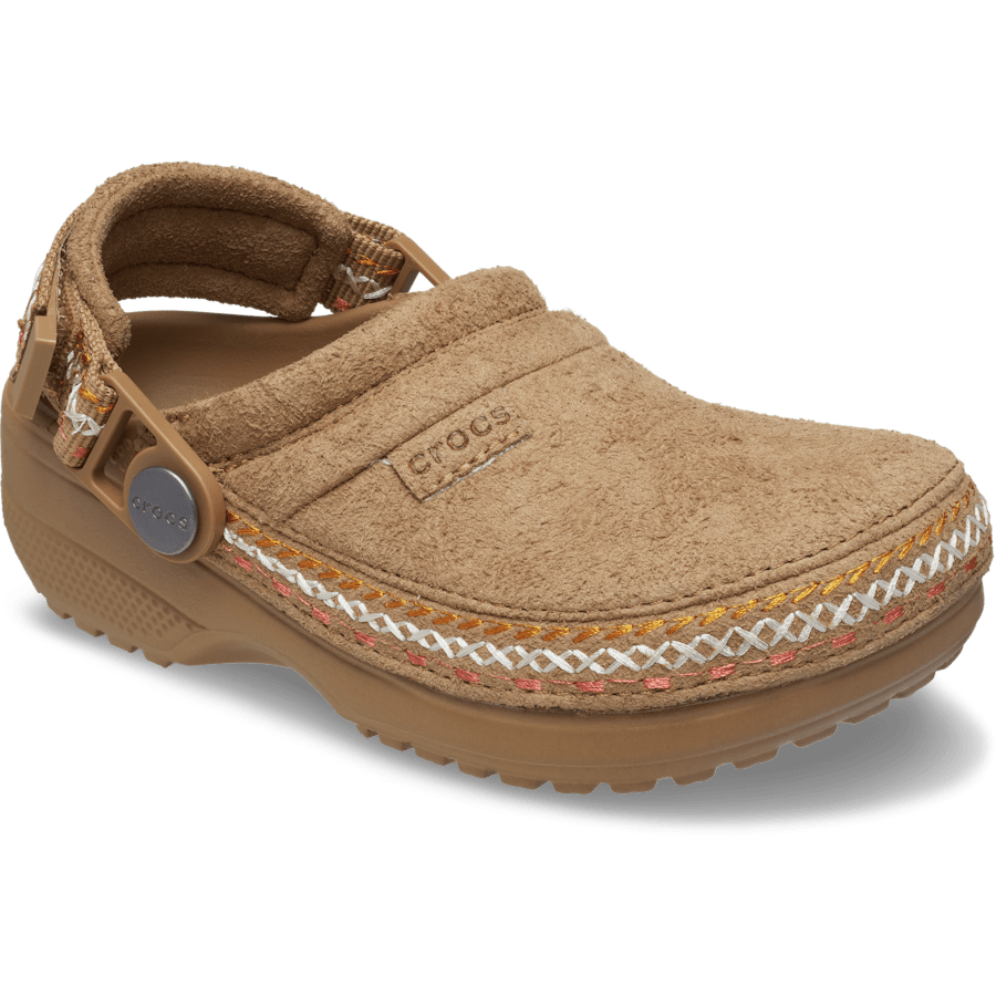 Colour Kids' Crafted Vegan Suede Stitch Clog - Angle - Crocs