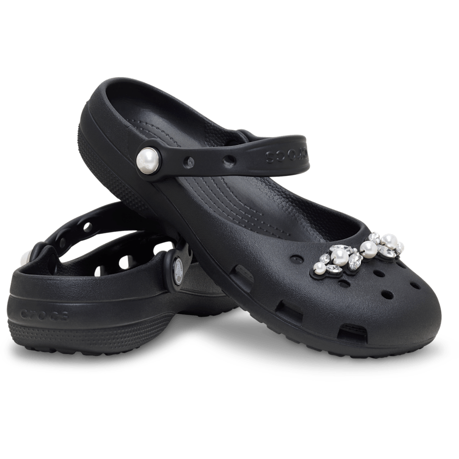 Black Classic Pearls Ballet - Paar - Crocs