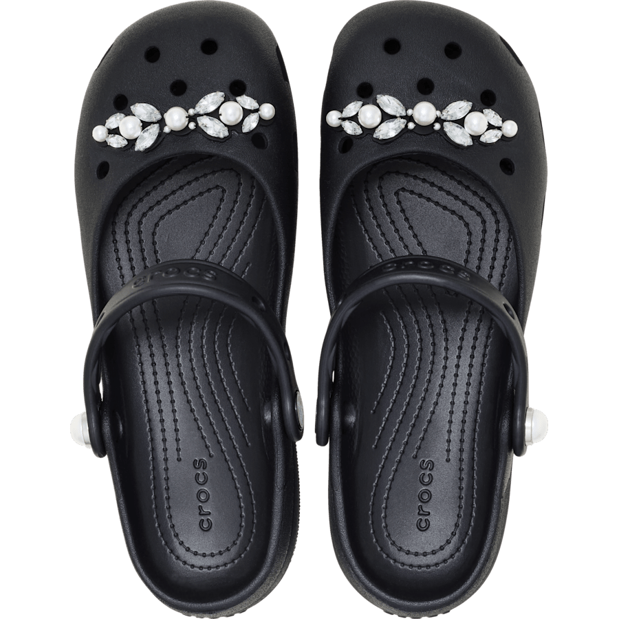 Black Classic Pearls Ballet - Draufsicht - Crocs