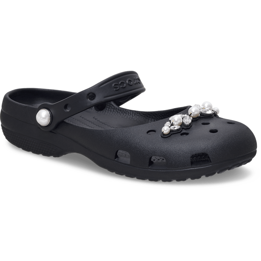 Black Classic Pearls Ballet - Schrägsicht - Crocs