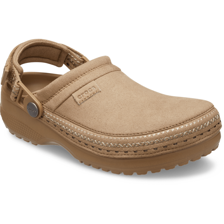 Couleur Crafted Vegan Suede Stitch Clog - Angle - Crocs