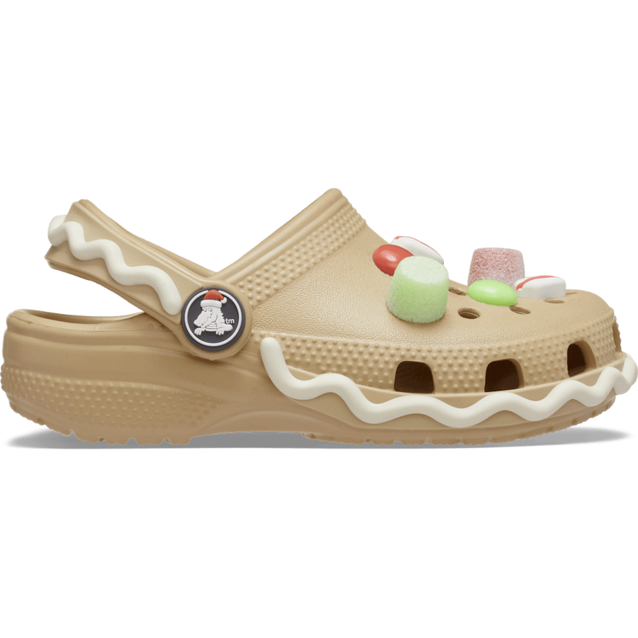 Beige Toddlers Classic Gingerbread Clog - Side - Crocs