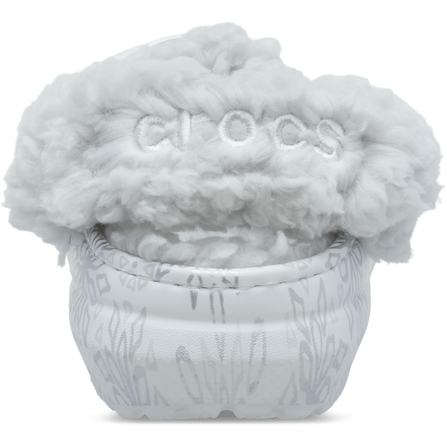 Snow White Toddlers Classic Metallic Snowflakes Fleece Lined Clog - Back - Crocs