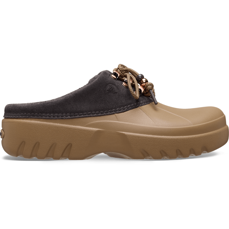 Sepia/Dark Cocoa Axle Suede Mule - Seitenansicht - Crocs