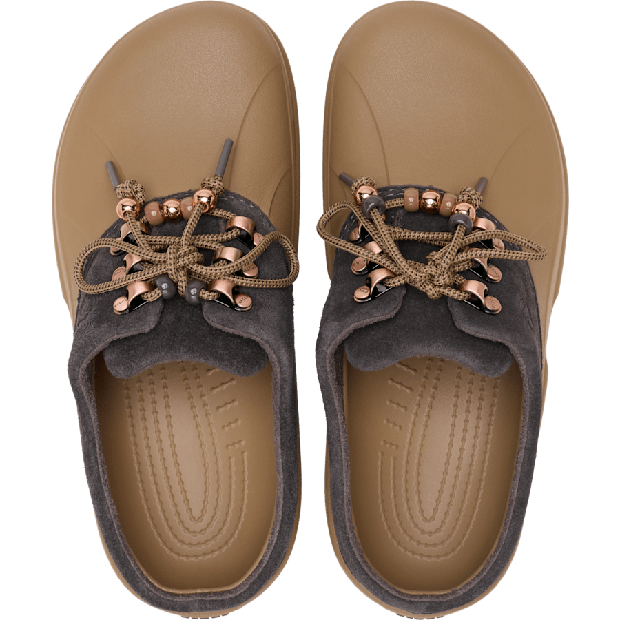 Sepia/Dark Cocoa Axle Suede Mule - Draufsicht - Crocs