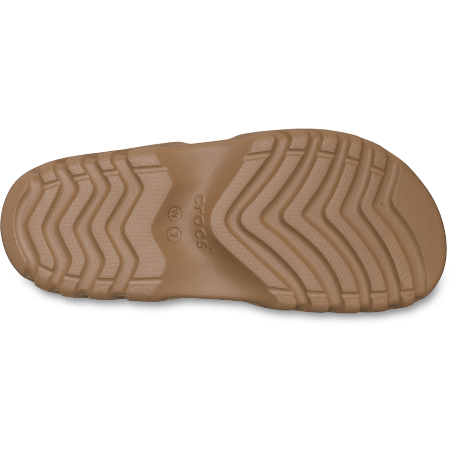 Sepia/Dark Cocoa Axle Suede Mule - Ansicht von unten - Crocs