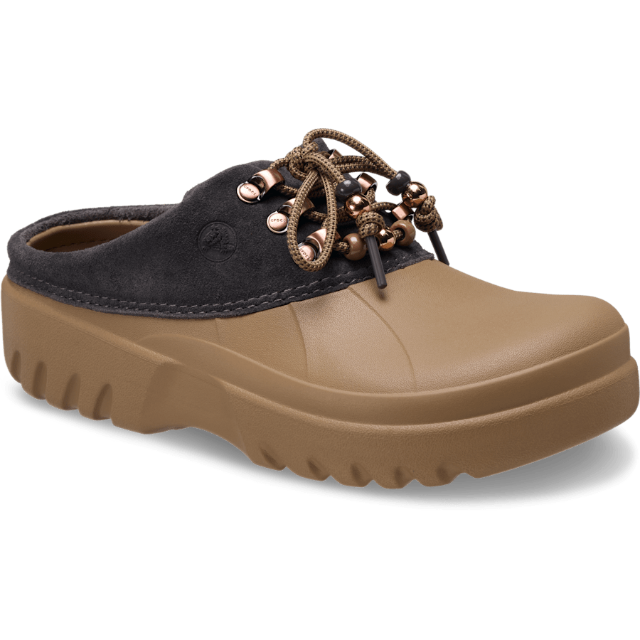 Sepia/Dark Cocoa Axle Suede Mule - Schrägsicht - Crocs