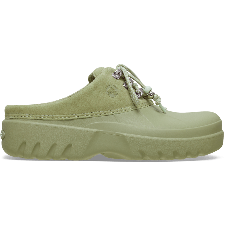 Vert tactique Axle Suede Mule - Côté - Crocs