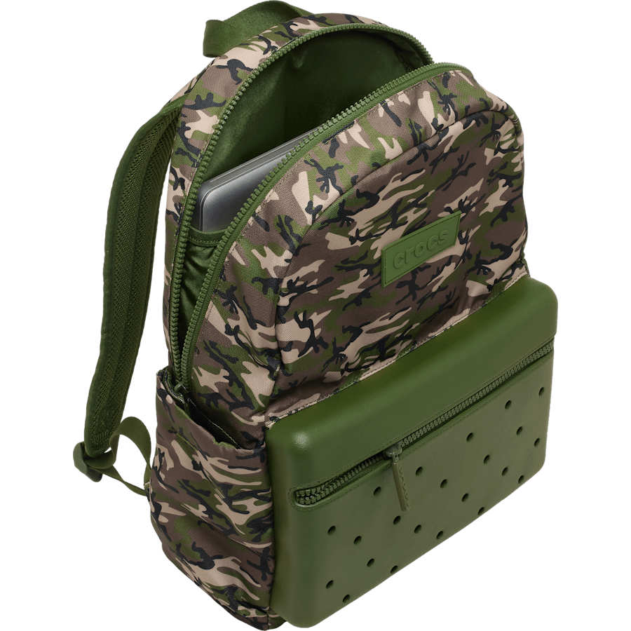 Camouflage Camo Nylon Backpack - Top - Crocs