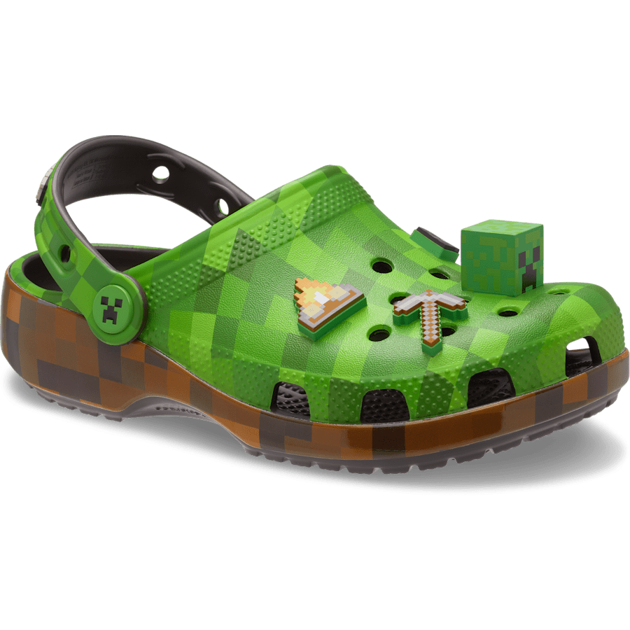 Multi Kids’ Minecraft Green Classic Clog - Angle - Crocs