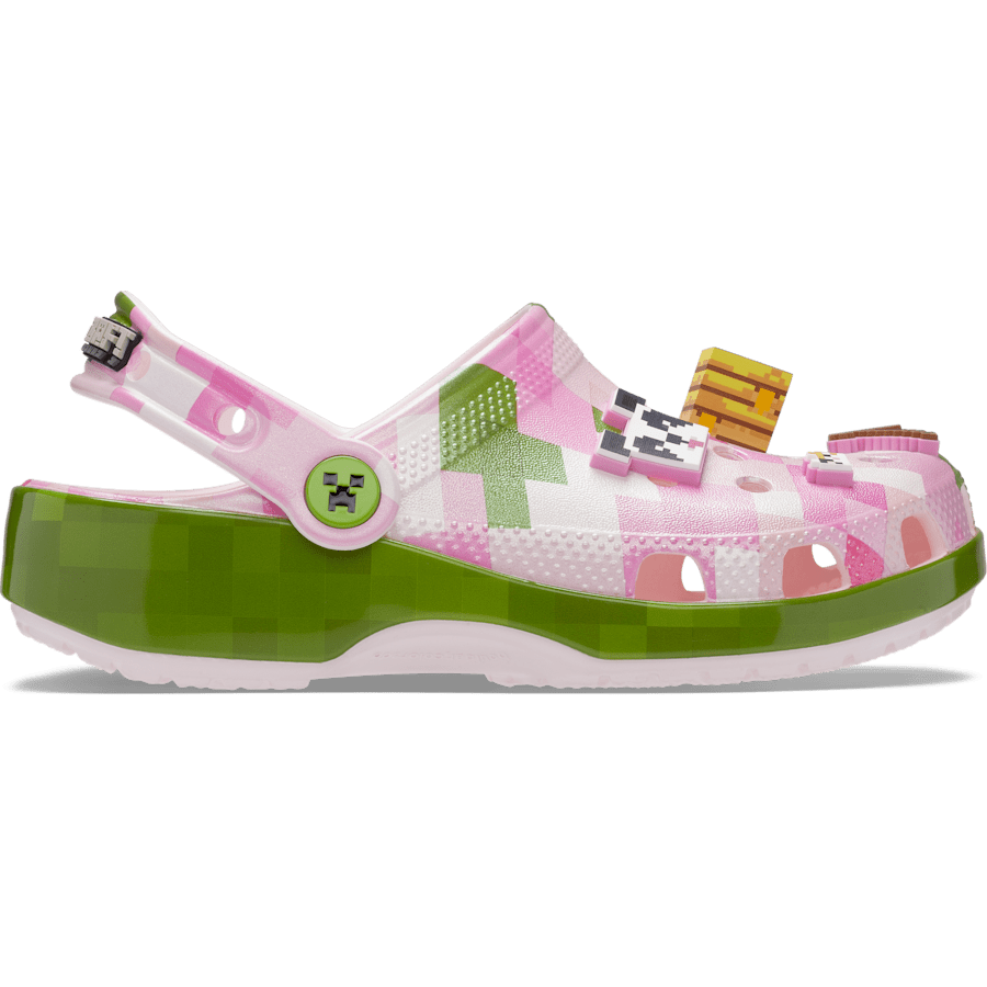 Multi Kids’ Minecraft Pink Classic Clog - Dessus - Crocs
