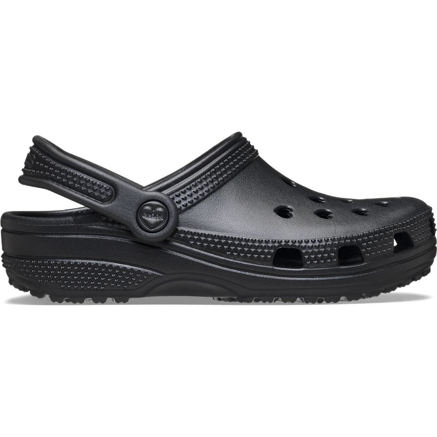 Crocs Kids' Classic Hearts Cut Out Clog — Black