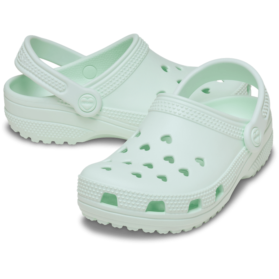 Crocs Kids' Classic Hearts Cut Out Clog — Retro Ice