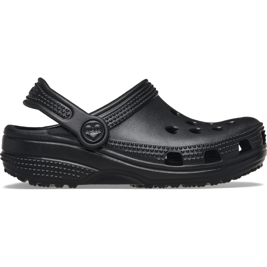 Crocs Toddler Classic Hearts Cut Out Clog — Black