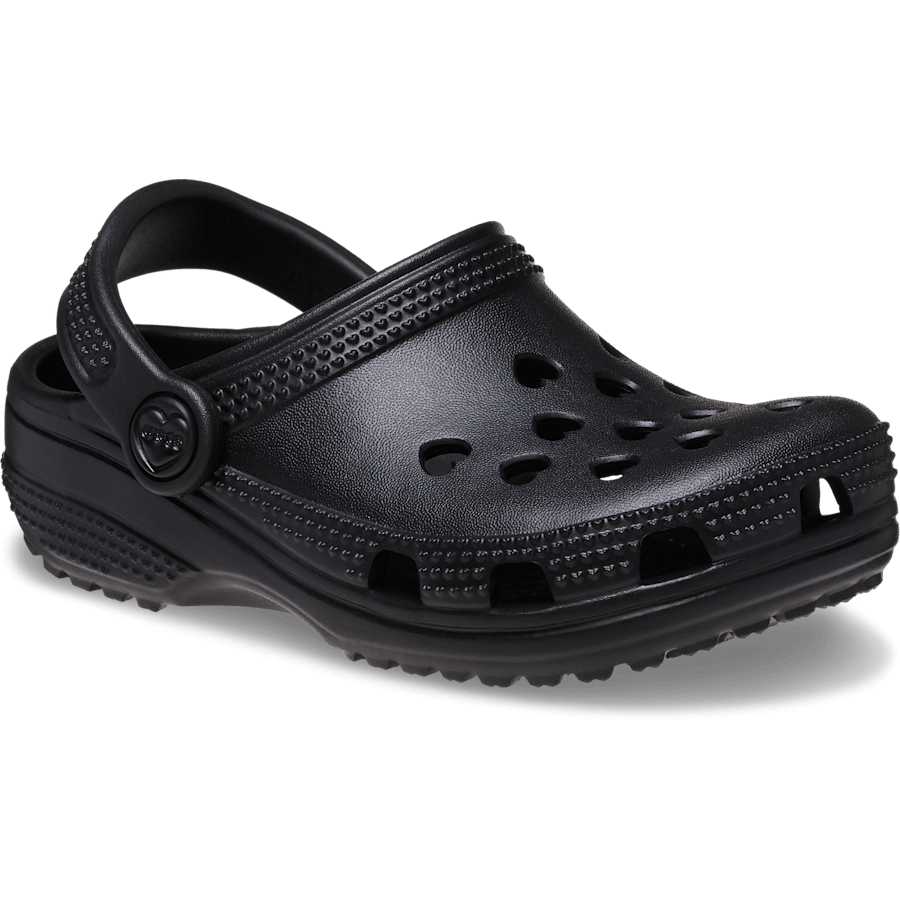Crocs Toddler Classic Hearts Cut Out Clog — Black