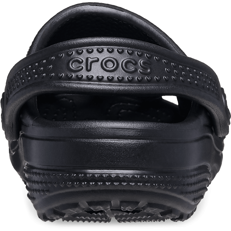 Crocs Toddler Classic Hearts Cut Out Clog — Black