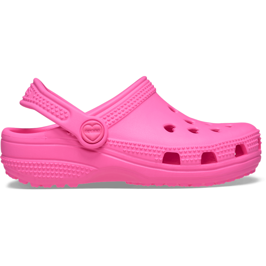 Pink Punch Toddler Classic Hearts Cut Out Clog - Sivu - Crocs
