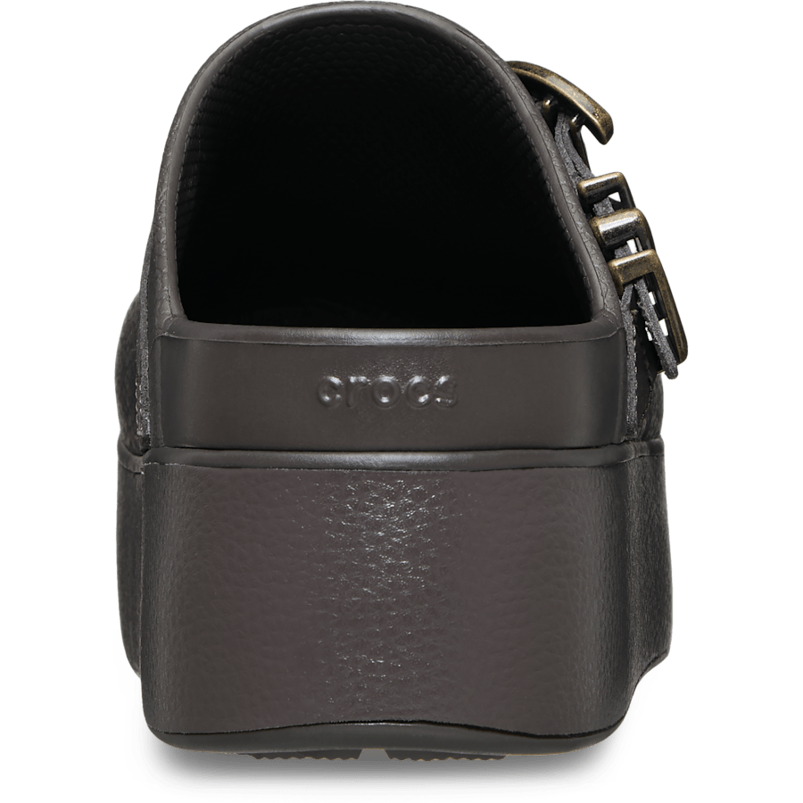 Espresso Dylan Platform Boho Buckle Clog - Back - Crocs