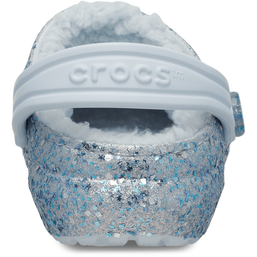 Sky Ice Toddlers Classic Dazzle Glitter Lined Clog - Back - Crocs