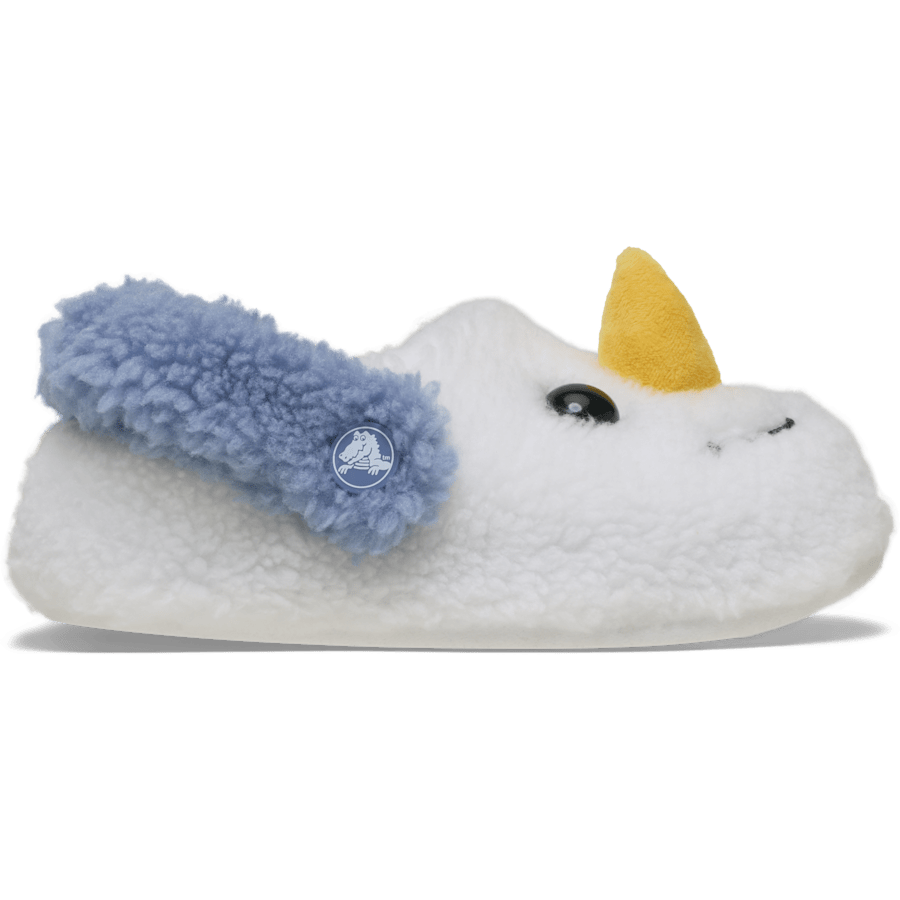 Snow White/Astro Blue Toddlers Classic Cozzzy Snowman Slipper - Side - Crocs