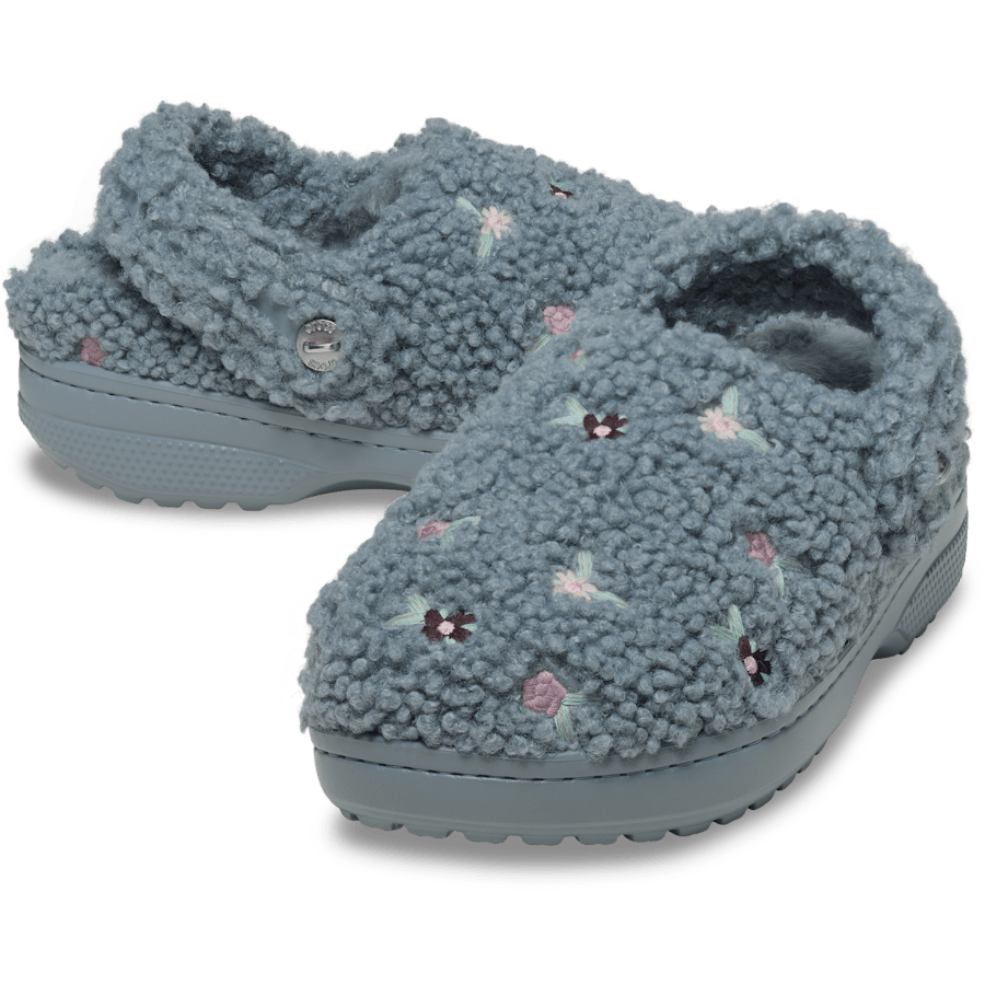 Concrete Unfurgettable Floral Embroidery Clog - Pair - Crocs