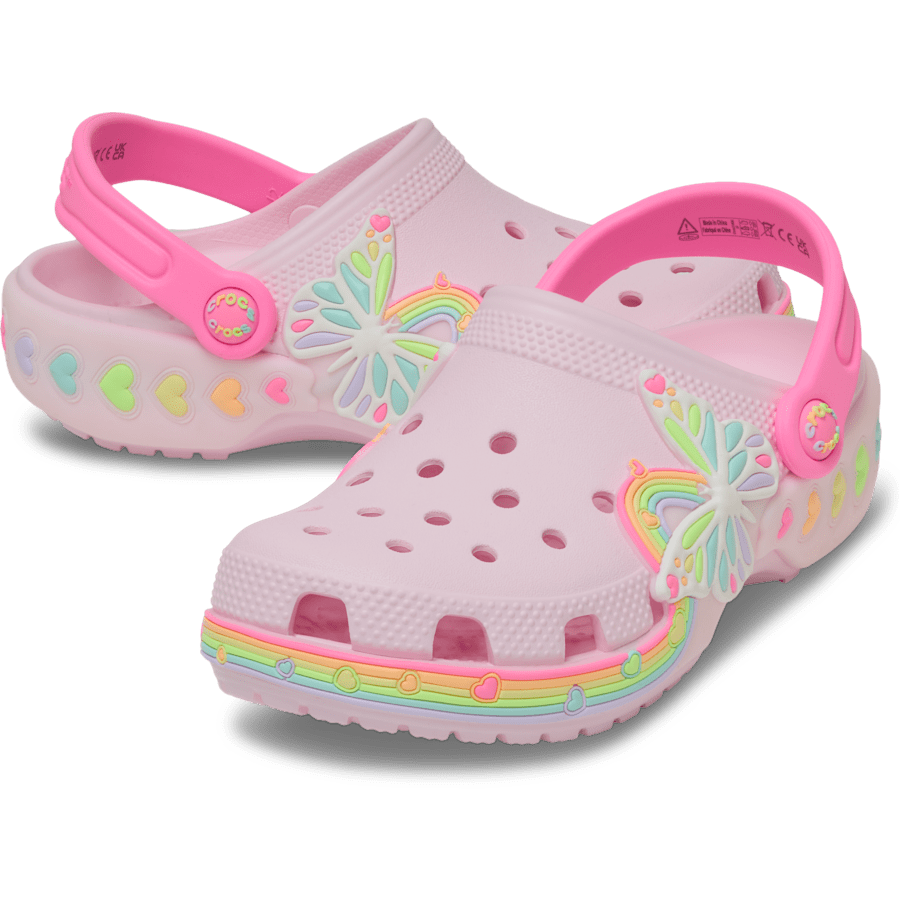Pink Milk Kids' Classic Butterfly Lights Clog - Pair - Crocs