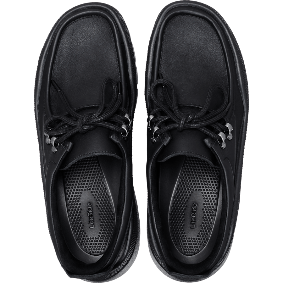 Black / Black Crocs Gallery Leather Shoe - Top - Crocs