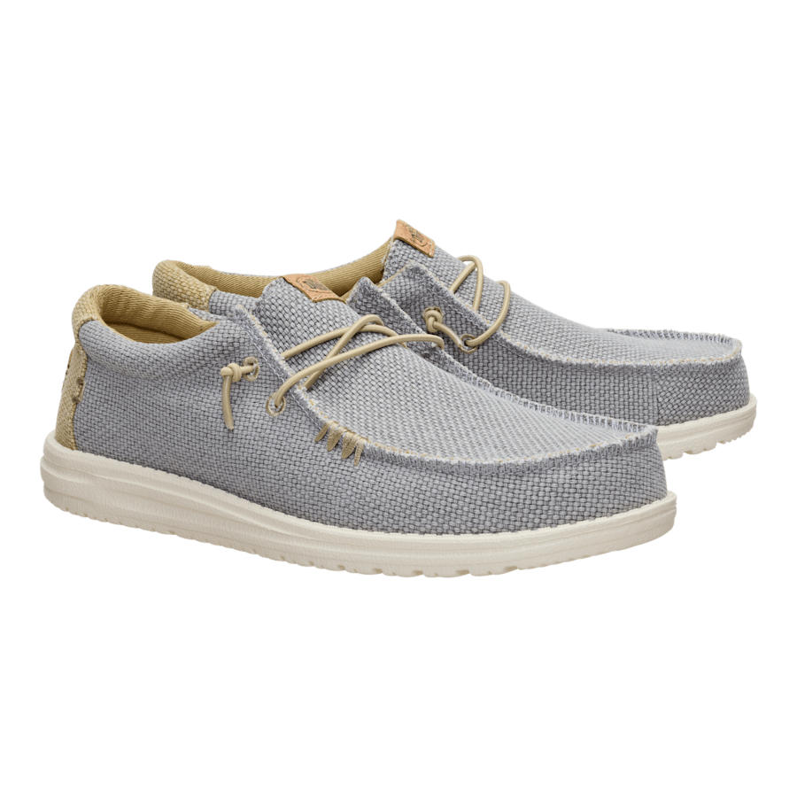 Flannel Grey/Olive Grey Wally Braided - Pair - HEYDUDE