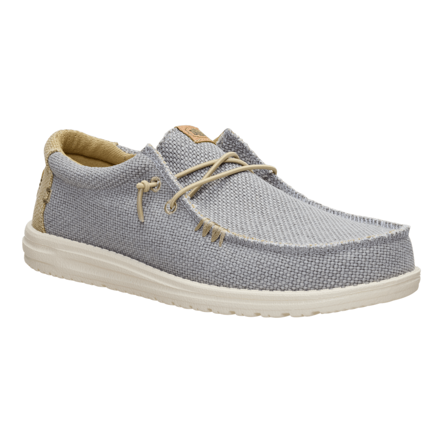 Flannel Grey/Olive Grey Wally Braided - Angle - HEYDUDE