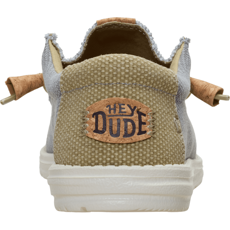 Flannel Grey/Olive Grey Wally Braided - Back - HEYDUDE