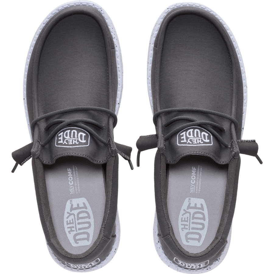 Dark Grey Wally Slub Canvas - Top - HEYDUDE