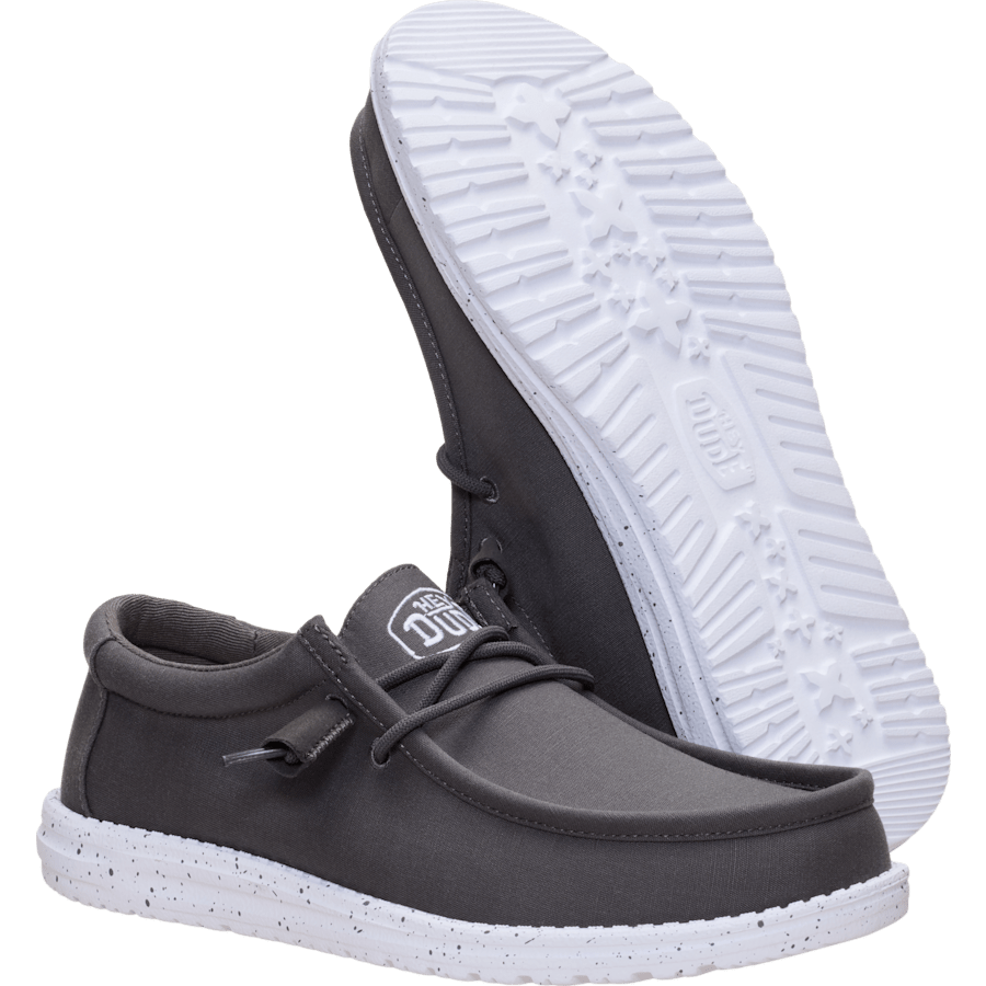 Dark Grey Wally Slub Canvas - Bottom - HEYDUDE