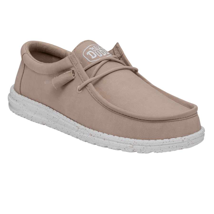 Tan Wally Slub Blk - Angle - HEYDUDE