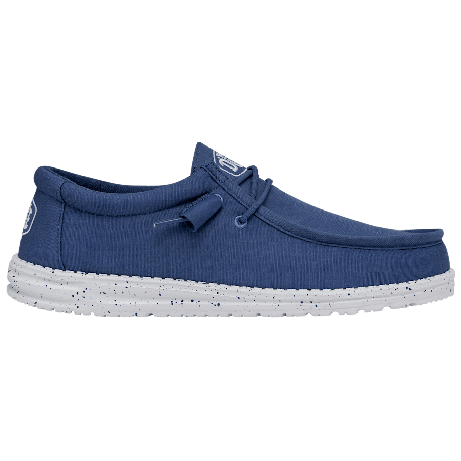 True Blue Wally Slub Blk - Side - HEYDUDE