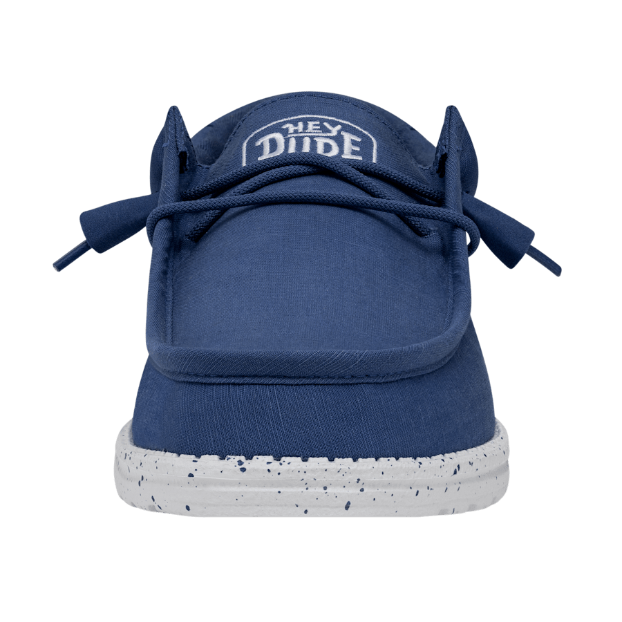 True Blue Wally Slub Blk - Front - HEYDUDE