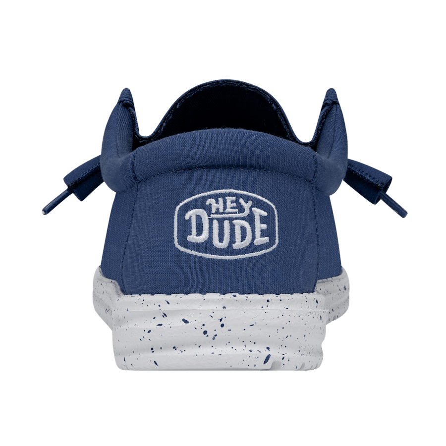 True Blue Wally Slub Blk - Back - HEYDUDE